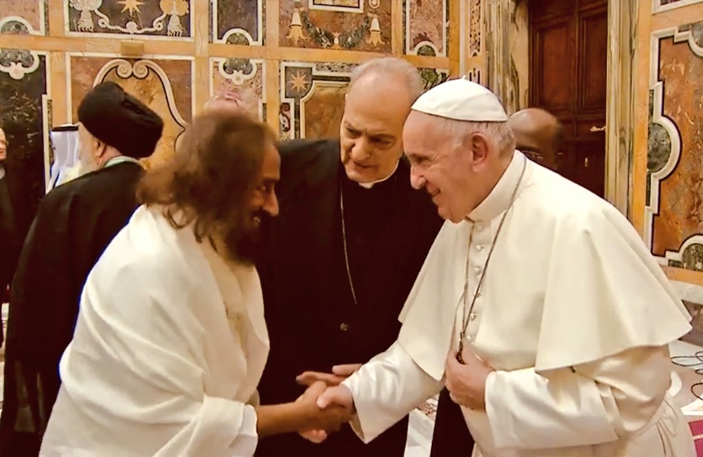 I am here in Italy at the invitation of The Vatican to address a conference. Met with H H Pope Francis this afternoon.