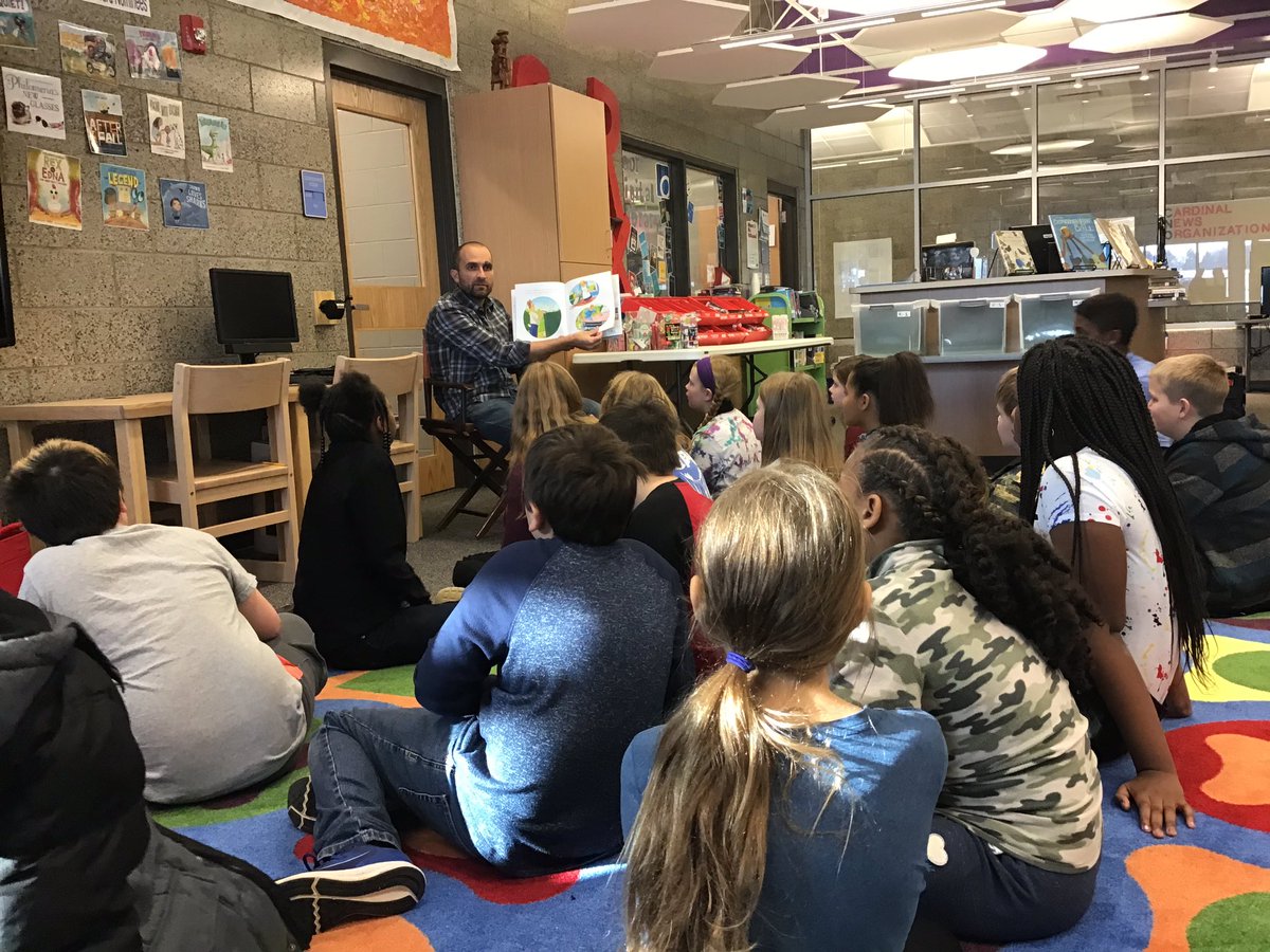 AbbeyUpton's tweet photo. Library checkout day, a great start, some great titles, and @MattVillasana gave us another great read aloud! @_ACoops_ , you have a new fan! #CRFamily #Cre219 #CREads https://t.co/4gz1LoZznc