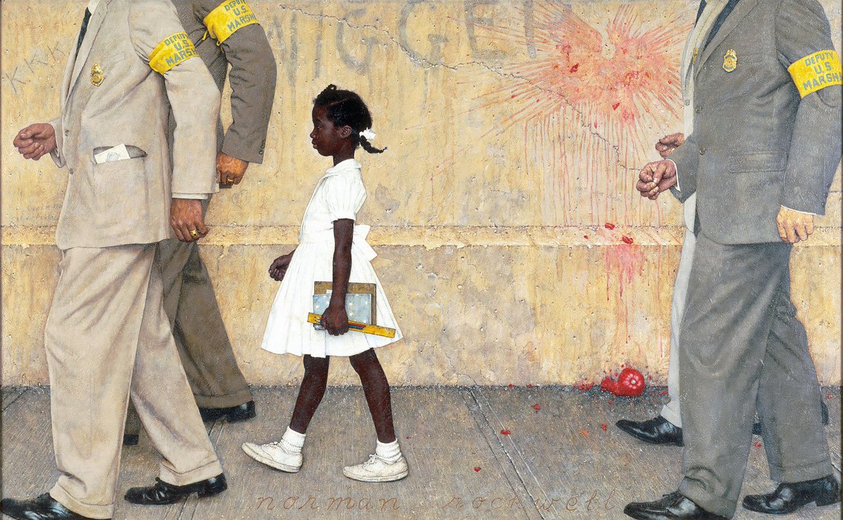 In 1964, Norman Rockwell celebrated Ruby’s courage with the painting “The Problem We All Live With” which depicts the struggle she had to face every day.