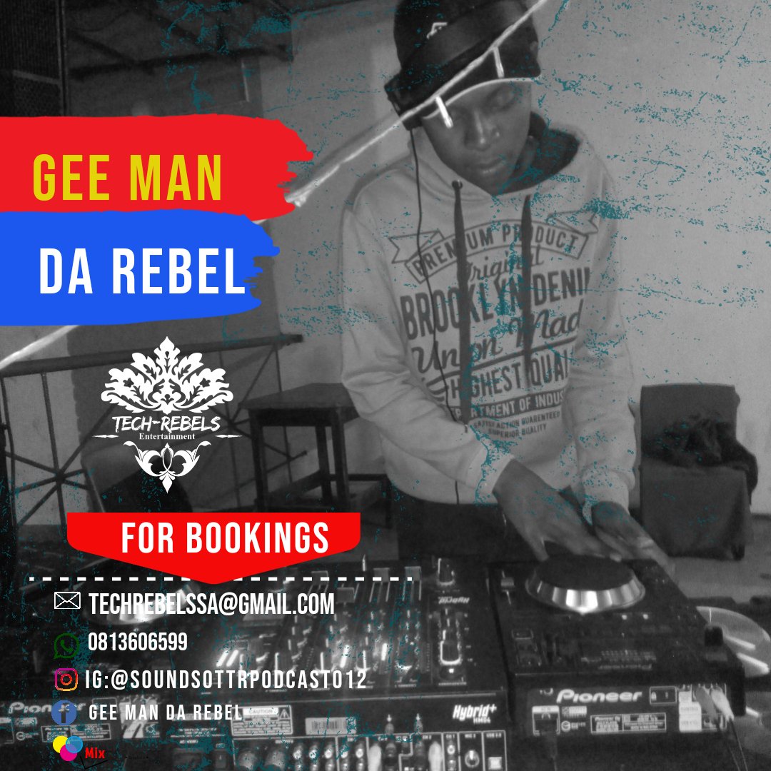 MixMasterDaReb1's tweet photo. For Bookings.
.
#TechRebels
#bookings
#SOTTR
#Housemusic https://t.co/FBhyMSAEc5