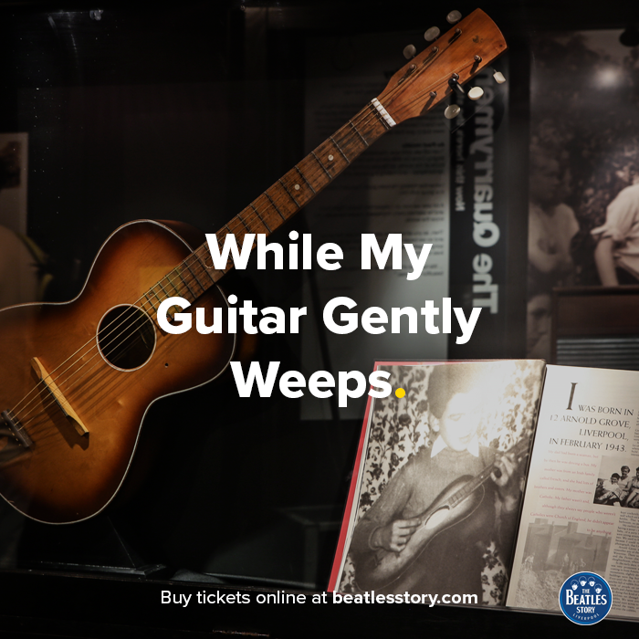 beatlesstory's tweet photo. George Harrison's song 'While My Guitar Gently Weeps' was released in the US #OnThisDay in 1968.

We have George's first guitar on display in our exhibition: https://t.co/lJKFlEaItZ 🎸 https://t.co/TVENaZyJL6