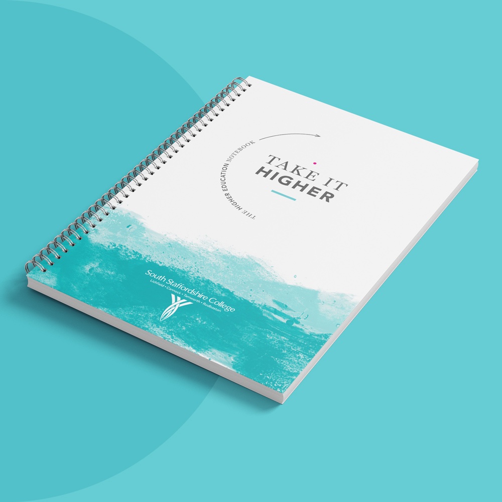 thisisellodave's tweet photo. South Staffs College asked us to produce “a creative higher education course guide that learners want to pick up”. Our solution was a prospectus/notebook hybrid, to encourage potential South Staffs students to keep and use the prospectus. Read more at https://t.co/qLpyW4Bqyq https://t.co/NcI0jLV9jc