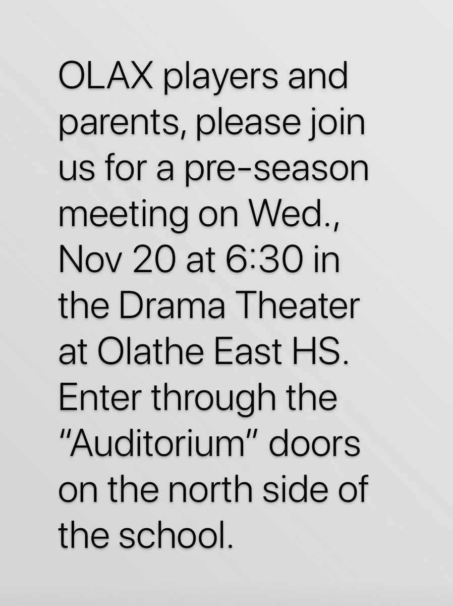 OlatheLacrosse's tweet photo. It’s time OLAX Fam - join us next week ! Pre season registration and stuff - #olax #olatheproud https://t.co/9svTZ9ex1o