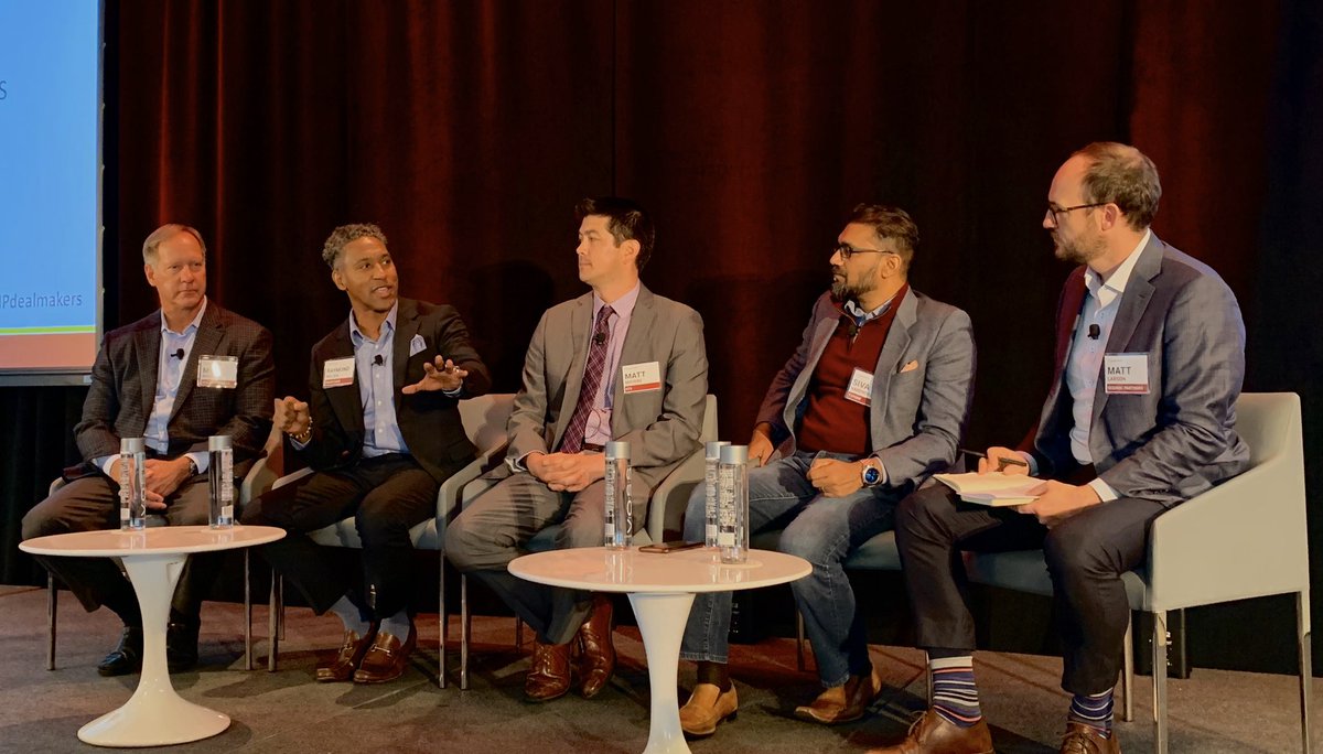 IPDealmakers's tweet photo. On now: Marc Booth @Acacia_Research, Ray Millien @volvocars, Matt Moyers HTS, Siva G Narendra @tyfone &amp; Matt Larson, Oceanic tackling opportunities to #invest in new #IP biz models — and #startups and #SMEs for growth. #IPdealmakers. https://t.co/Bbm7HX4wyk