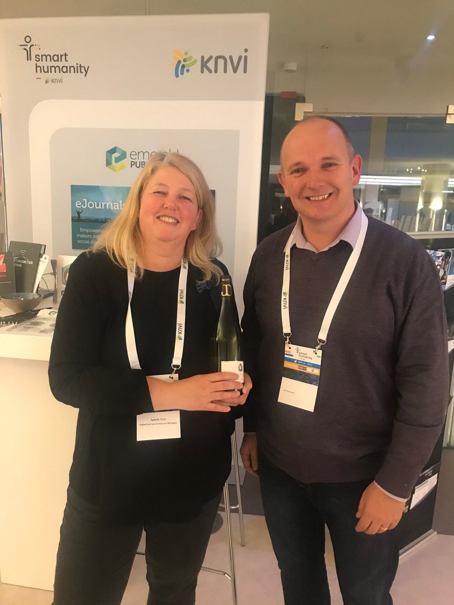 EmeraldLibrary's tweet photo. A great day at #sh19 @KNVI_NL. Business Manager, Ian, has spoken with lots of delegates, handed out our #EmeraldSnowLeopard, as well as running a prize draw. Congratulations to the winners, Ageeth Tuut @HANnL Carlijn Postma @TUeindhoven & Alie Bijker @univgroningen https://t.co/RjJnjanrcK
