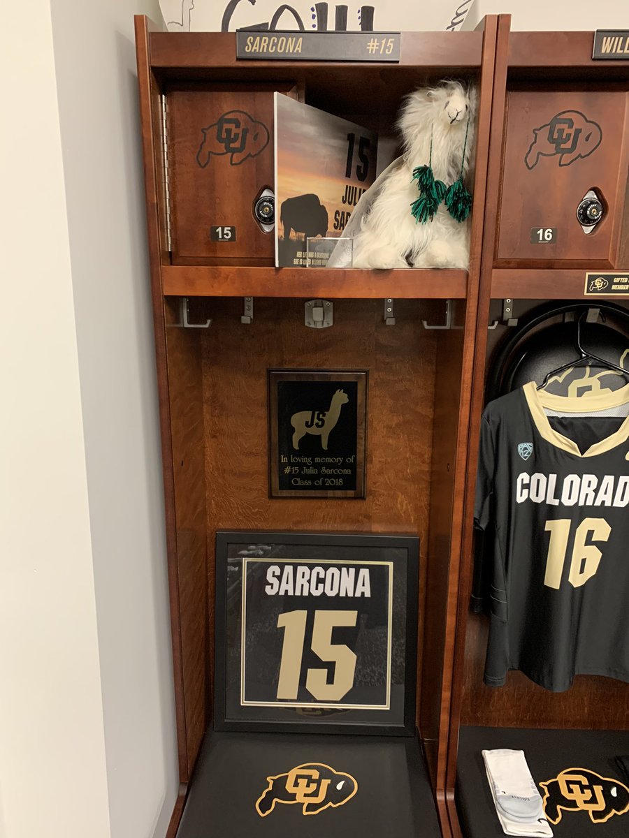 CUBuffsWLax's tweet image. We may have a new locker room (thank you again donors!!), but one thing that will always remain is the impact Julia left on our program. She will forever be in our hearts. We ❤️ you Julia Sarcona! #JS15 #PlayForJulia