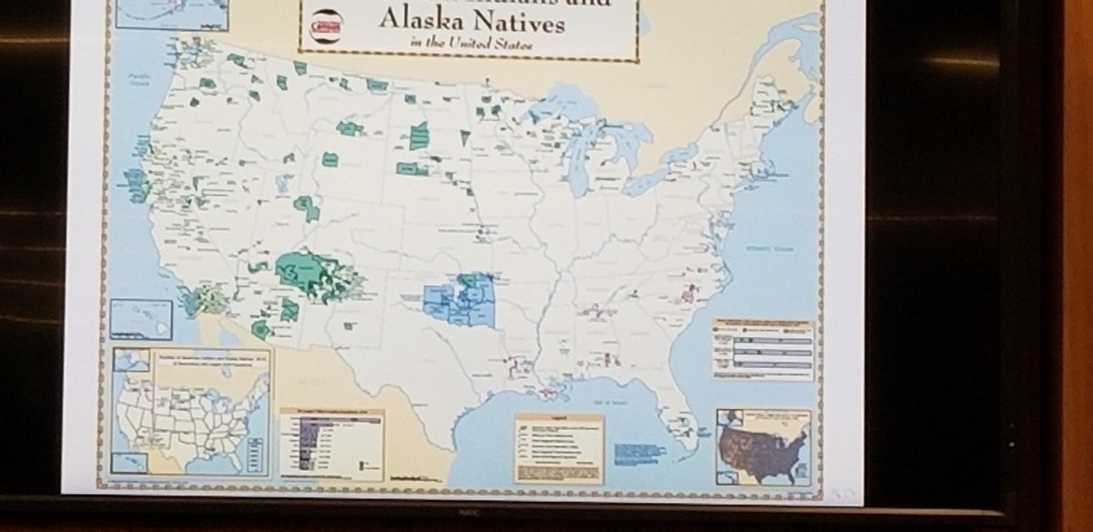 Map of federally recognized tribes. There is a whole history of what is "recognized."In this map, green are the federally recognized tribes, blue is Indian country (Oklahoma), and the purple is state recognized tribes (i.e. Lumbee in North Carolina).