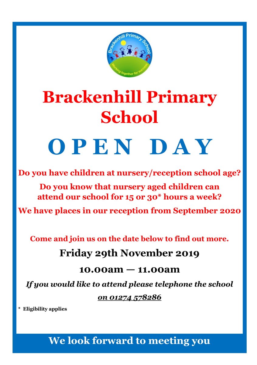 Do you have children at nursery/reception school age? Would you like to have a look around our nursery or reception? Well we are having an open morning on,🗓️Friday, 29th November 2019 from🕙10 AM till 11 AM. Come down and have a look around at our lovely classrooms. 👨‍🎓🏫🎒