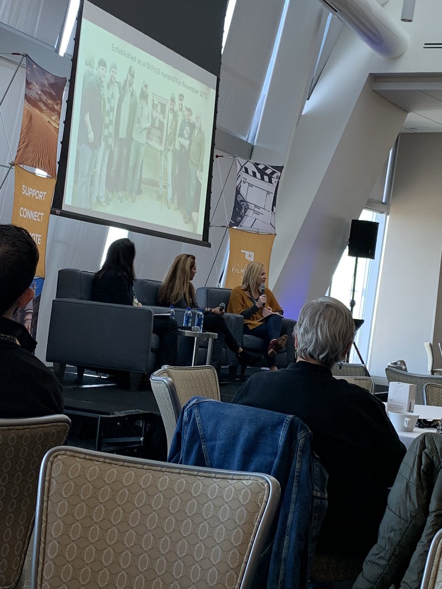 doctorgeeknerd's tweet photo. Panel on local art organizations that support filmmakers and musicians. @okfilmmusic #OFMOConference https://t.co/XGWkSQj9mD