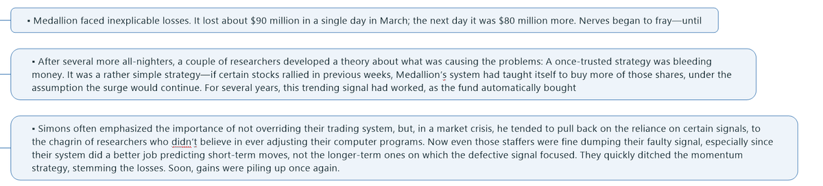 Note - Medallion was in trouble in 2002 when market suddenly started falling after a nice uptrend.Its often said & rightly so that don't tweak your system frequently else you'll start curve fitting but if you don't then you may not find the logical bugs.