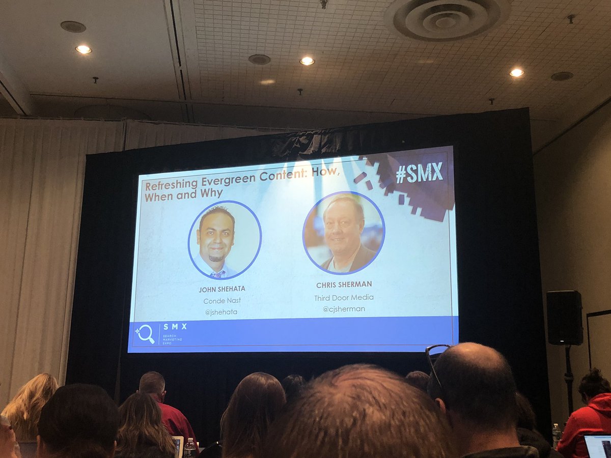 verycraig's tweet photo. Refreshing Evergreen Content: How, When, Why with @JShehata! #SMX #CMICompas https://t.co/FkwbZQCr6u