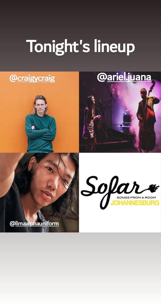 We are excited for tonight's s performances.
#SofarSounds
#SofarJHB