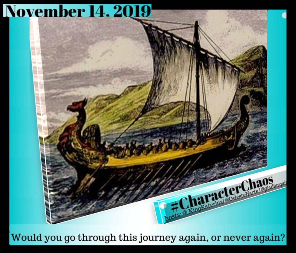 #CharacterChaos

Kan: I'd gladly retrace my steps &amp; intend to. Even so, the journey is never the same

Tia: Sailing on a Phoenician galley's fun. I’d go on this cruise again. But I’d skip the part where I was almost sold into slavery

@_KingKaterina @gladiusquintus <a href="/CelesteHarte/">Celeste Harte</a>