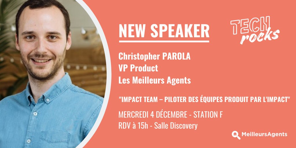 TechRocksFr's tweet photo. 🔍 Nouveaux speakers en vue !
Découvrez nos nouveaux speakers @nico_b #CTO & @chrisparola #VPProduct des @meilleursagents au #techrockssummit2019 le 4 décembre à @joinstationf .
🎟 Réservez votre place pour assister à leur conférence : https://t.co/8sfJx4z7sl https://t.co/PZoOl4Hb1T
