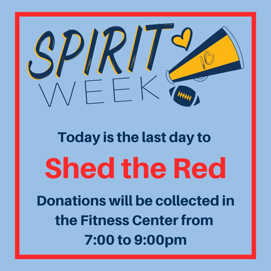 IthacaSTAT's tweet image. Your last opportunity to Shed the Red is today! Make sure you stop in the Fitness Center and get your free Cortaca T-Shirt!