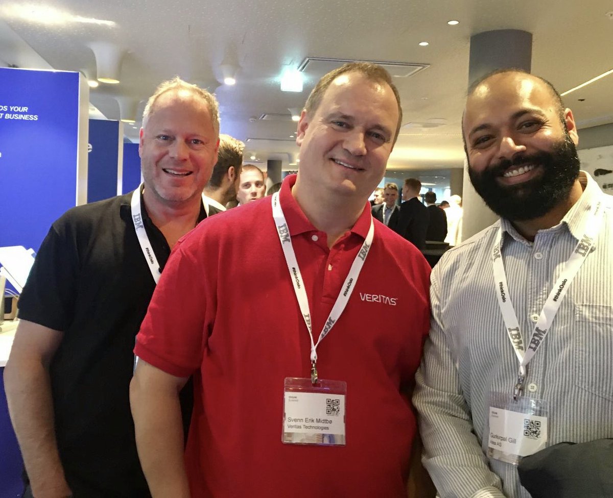 VeritasTechEMEA's tweet photo. We are so proud of #TeamVtas representing us at @IBMNorge #ThinkOslo today. Great job on explaining how to reduce #DataManagement complexity with our proven, modern and integrated technology bringing together data availability, protection and insights.

Safe travels home! 🏡 https://t.co/JnUCu7hFJ8