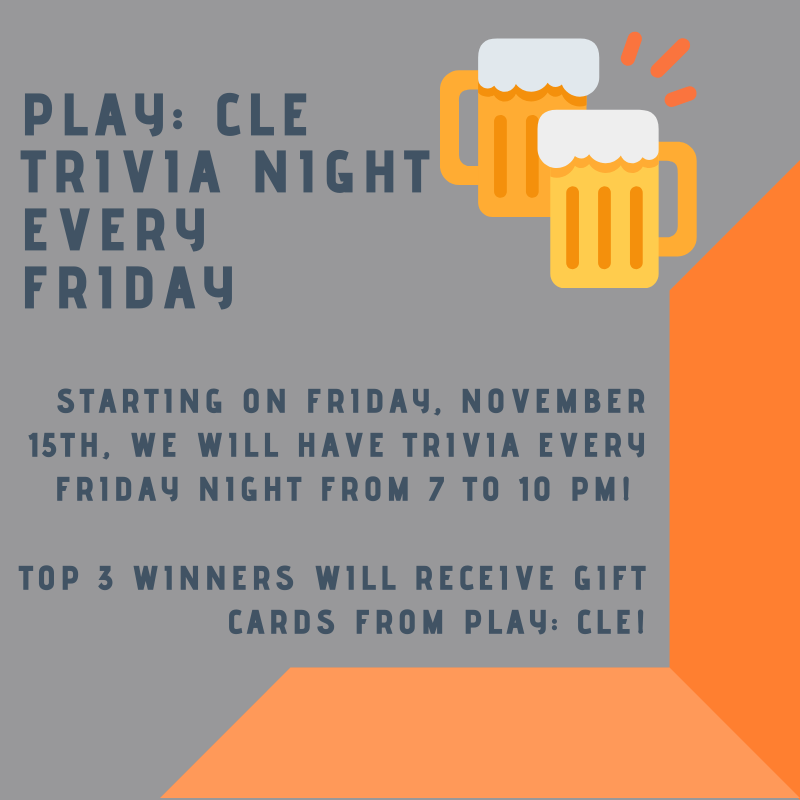 playcle216's tweet photo. Our first Trivia Night starts tomorrow at 7 PM! Come hang out with us and test your knowledge with some fun facts! πβ¨
#PlayCLE #LastCallTrivia #FridayNightFun #ClevelandTrivia #TriviaNight #CLE #Cleveland https://t.co/0HyKQgvOEu