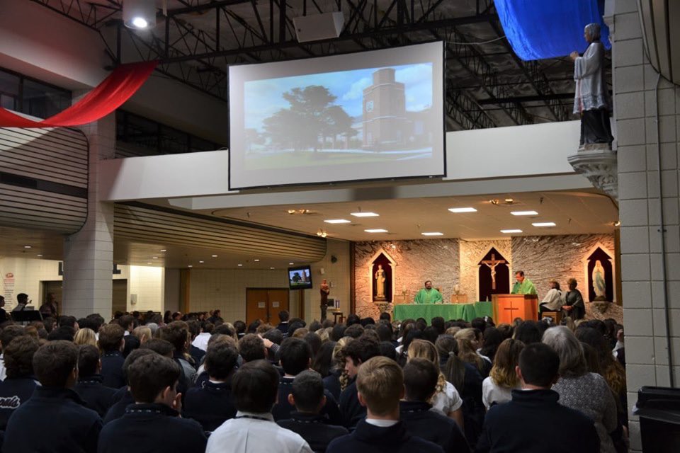 STMCatholicHS's tweet photo. We are excited to unveil the renderings of the new STM chapel to our student body and parents today! Don’t forget to enter the contest by using #icanenvisionmore #stmchapel along with a pic of the rendering and be sure to tag us for that prize!! https://t.co/VDEZ6KykNM