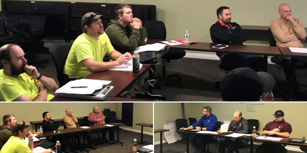 ThompsonElectri's tweet photo. The FleX program was developed by Thompson Electric. Our Omaha FleX participants are Chris Saab, Garrett Taub, CJ Thomas, Scott Dworak, and Ryan Post, who recently participated in a Bid Day exercise so they can understand the factors and dynamics associated with job bids. https://t.co/hhQaLM6Qwj