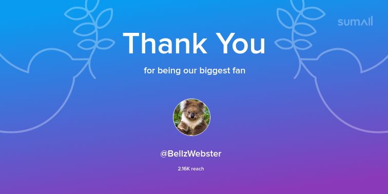Our biggest fans this week: BellzWebster. Thank you! via sumall.com/thankyou?utm_s…