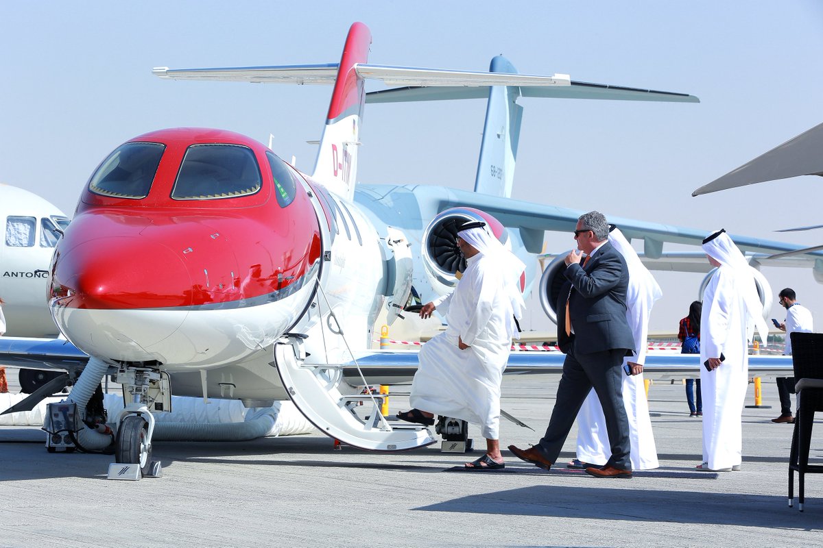 hondajet's tweet photo. More than 87,000 people are expected at this year’s @DubaiAirshow. We can’t wait to share the HondaJet Elite with each of them once again. #TBT https://t.co/hB6e3qj8RE