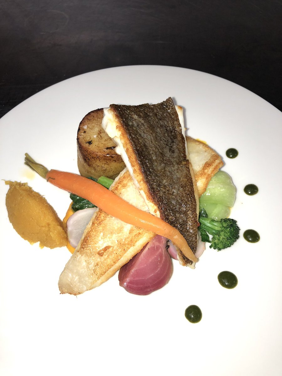 Tonight special at <a href="/kilkennyormonde/">Kilkenny Ormonde</a>  Pan Fried Brill Carrot purée Spinach purée Crashed Pumpkin Pak Choi baby Turnip and Beetroot finished with Lemon Butter <a href="/ComerfordChef/">Tom comerford</a>