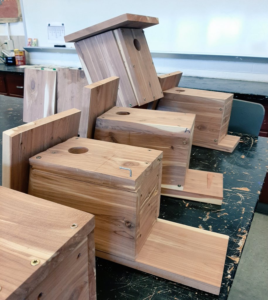 GMHS Tech Ed partnered with Ledgerock golf course to help them become Audubon certified. The Applied Design class manufactured bluebird house to make this happen! #teched #GMHS