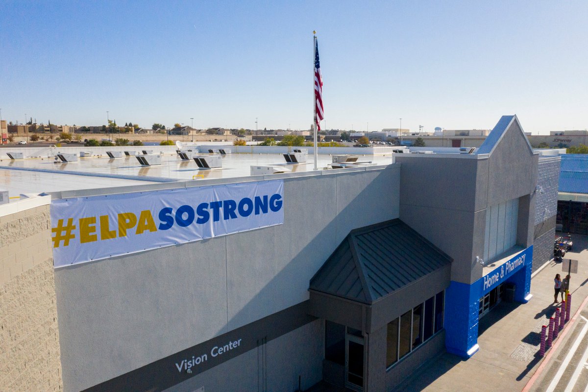 i_p_a_1's tweet image. 2/ Drone photos of the #ElPaso #Walmart during the reopening of the store since the Hispanic targeted mass shooting on Aug. 3rd that left 22 dead. #onassignment #ElPaso #ElPasoStrong #ElPasoWalmart.