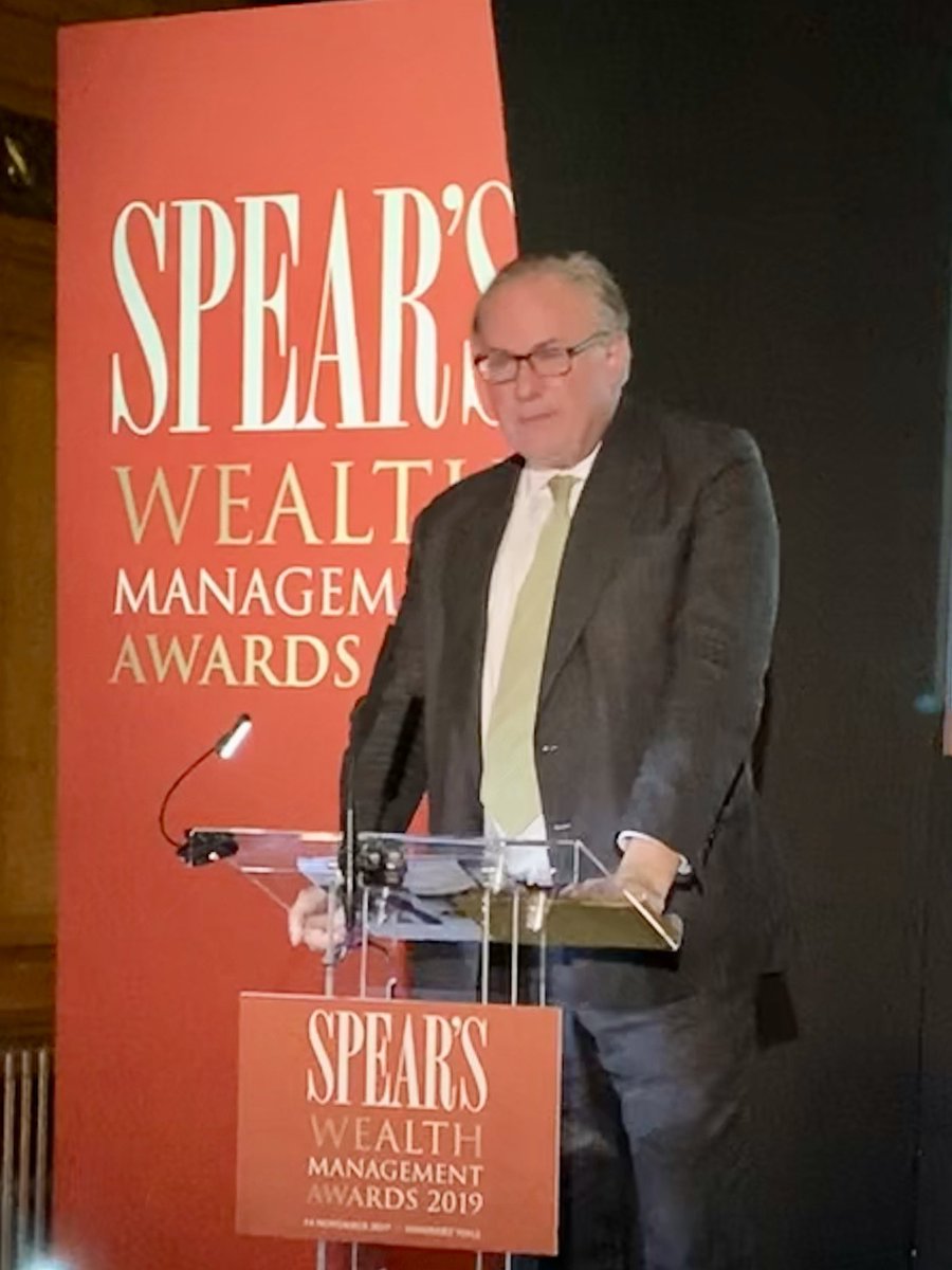 Hoorah for all here tonight @spearswms awards. Celebrating aspiration, philanthropy and service. Good to see William Cash and team &amp; <a href="/EdConwaySky/">Ed Conway</a> too