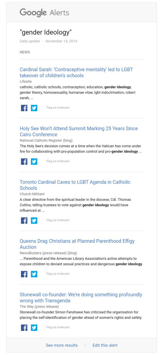 Another day in gender ideology.* Contraceptive use blamed for gays in schools by Catholics* Catholics doing Catholic bs* More religious homophobia* The new  @AllianceLGB has the backing of RW Christian news site purely because it's anti trans.