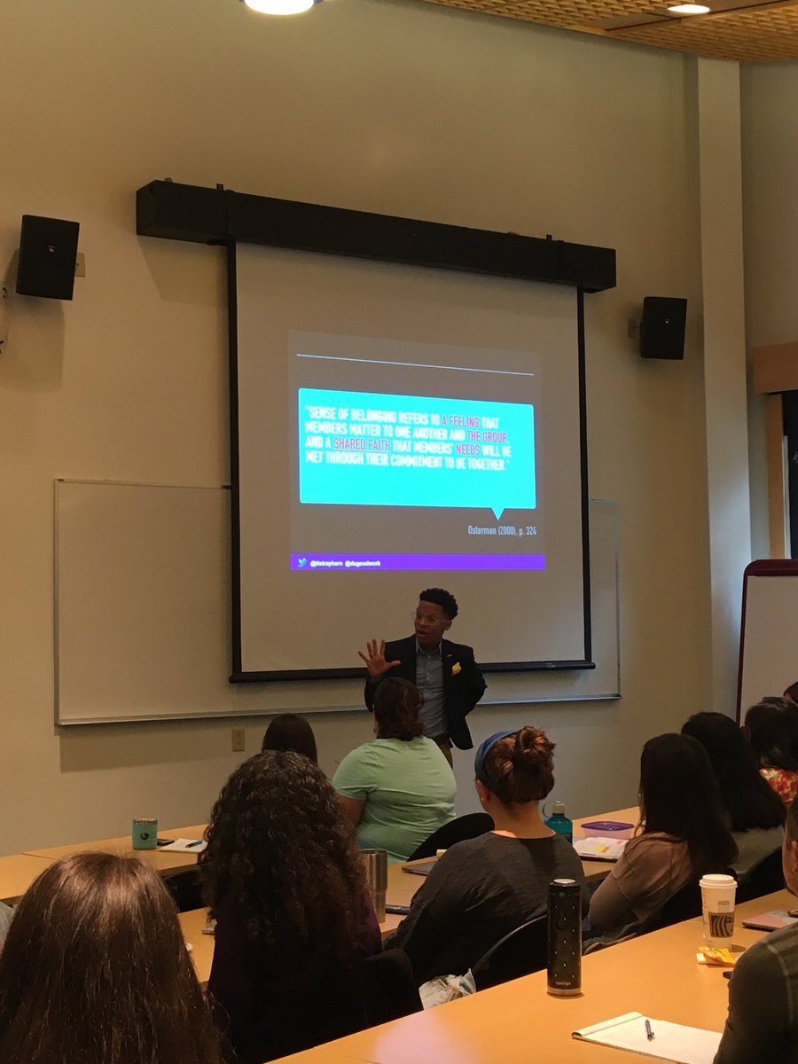 FirstGenUCSC's tweet image. Dr. Terrell Strayhorn “sense of belonging is about the feeling that people matter” #firstgenUCSC ⁦@dogoodwork⁩