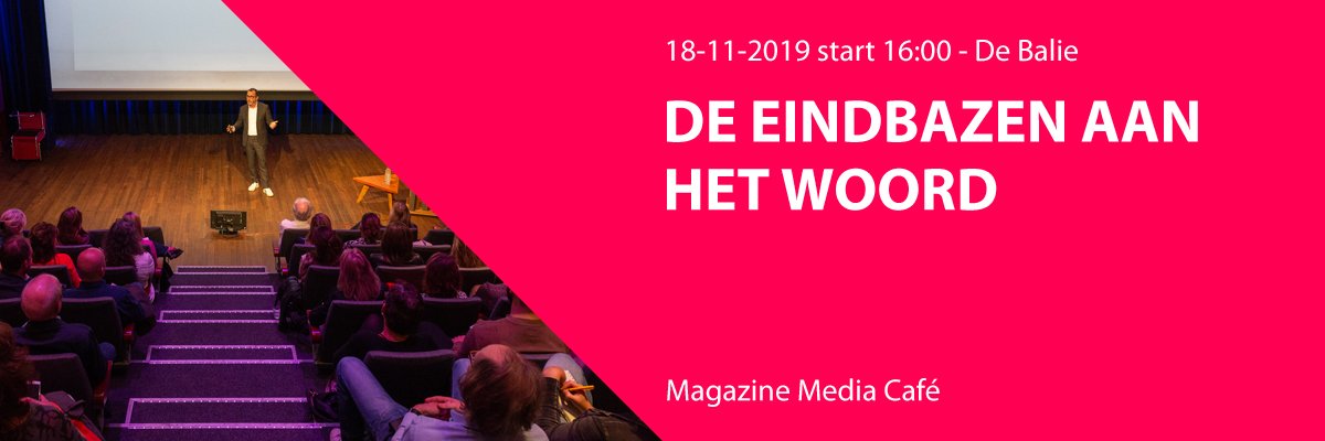 Kom a.s. maandag luisteren naar het panel met ‘eindbazen’ van: New Skool Media, WPG Media, Helden Media, Wayne Parker Kent, TMG/Mediahuis), Mood for Magazines &amp; Bindinc. Toegang is gratis. magazinemediacafe.nl/komende-editie/