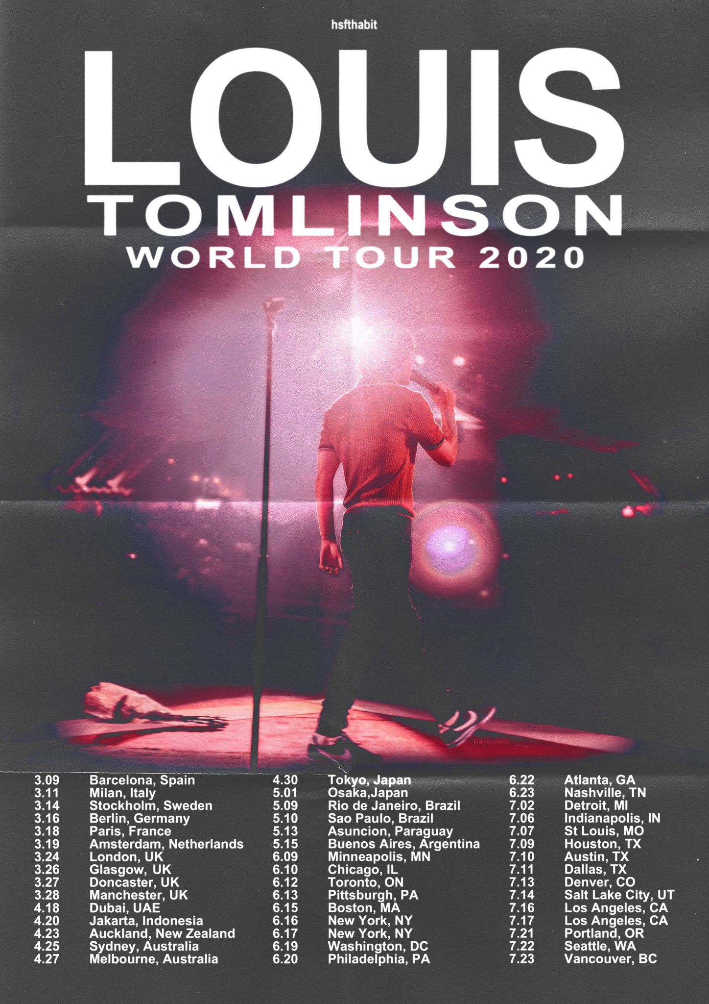 Art, Louis Tomlinson World Tour Poster North America