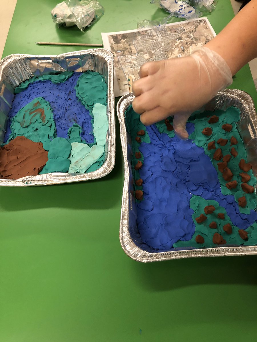 brooksja2's tweet photo. Students beginning to work on their models of the local watershed. https://t.co/SveEN5rUE6