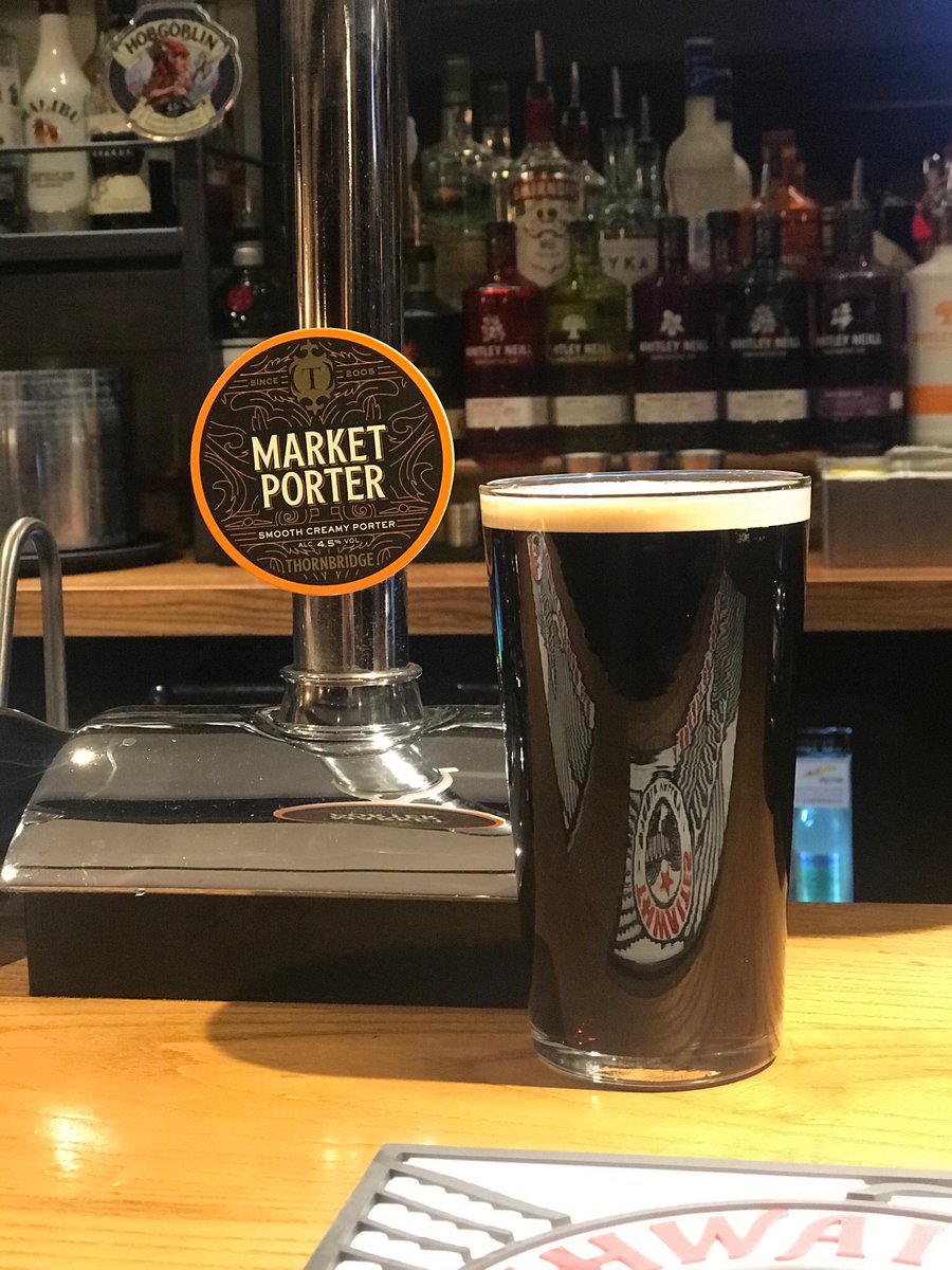 New on this week: Market Porter! 🍺 
A smooth, robust, creamy porter with a hint of coffee. 
4.5% ABV.

Who’s coming to try one?