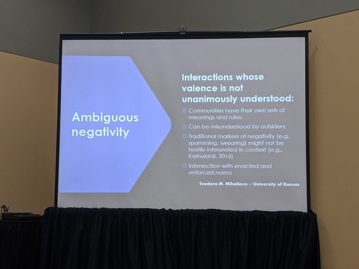 NCAgames's tweet photo. Teodora Mihailova talks about how many "negative" behaviors (e.g. cursing, spamming) take on a special meaning in Twitch communities. https://t.co/Sr8cR3Vux8