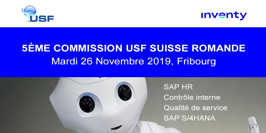 est très fier d'organiser avec l'<a href="/USF_officiel/">USF</a> la 5ème commission <a href="/USF_officiel/">USF</a> de <a href="/suisseromandie/">Suisse romande</a> <a href="/fribourgCH/">Fribourg</a> . Animation et retour d'expériences clients : <a href="/USF_officiel/">USF</a>, Agentil, @gfiinformatique, <a href="/Etat_Fribourg/">Etat de Fribourg</a>, <a href="/SAP/">SAP</a>, <a href="/PwC/">PwC</a>, ... Inscrivez-vous ici : content.inventy.com/usf-commission…