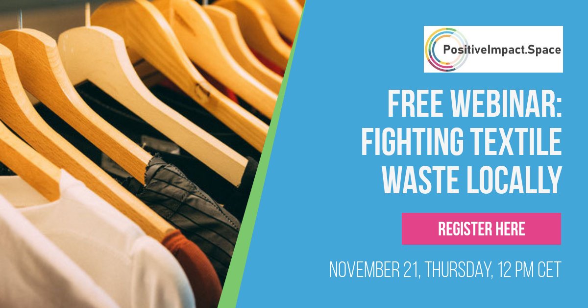 PositiveImpac20's tweet photo. Positive Impact Space brings you a webinar on #sustainablefashion through DIY sewing studios, sewing courses, and more. This will be presented by Christian Thoene @CTHO2016 on Nov 21st, at 12 PM CET.

Sign up now for FREE!
https://t.co/Gja1Gjyi7d https://t.co/speOVdzBKK