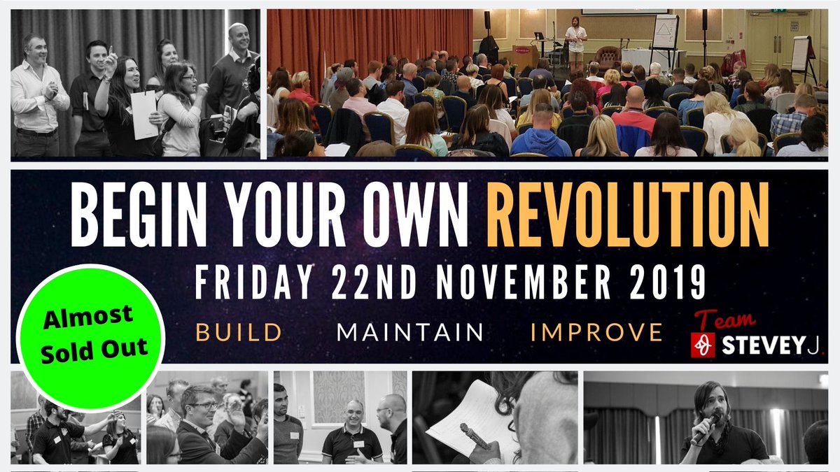 ‘Begin Your Own Revolution’ with the International Team, Team SteveyJ - Fri 22 Nov 2019

This event is for Leaders, Business Owners and those with ambition to create something magnificent in this world.

For more info &amp; to book your tickets bit.ly/2EkjaMb