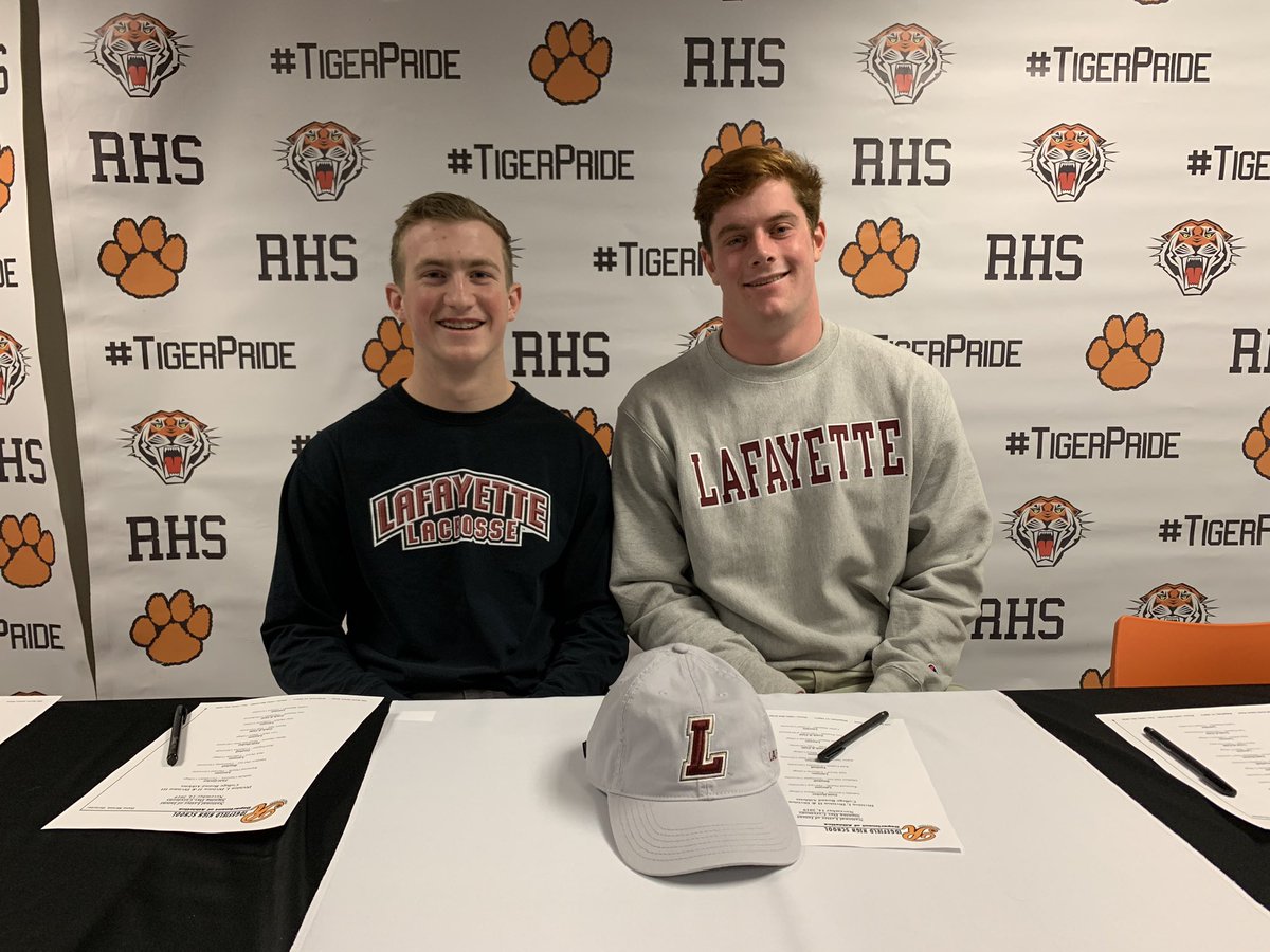 RidgefieldCTLax's tweet photo. Congrats to our 2020 Captains John Mathes, Jack Dowd and Ray Dearth on signing your NLI’s! @LafayetteMLAX @RidgefieldPress @HarvardMLax @RidgefieldAD @RidgefieldYouth https://t.co/IDx5DpNWSn