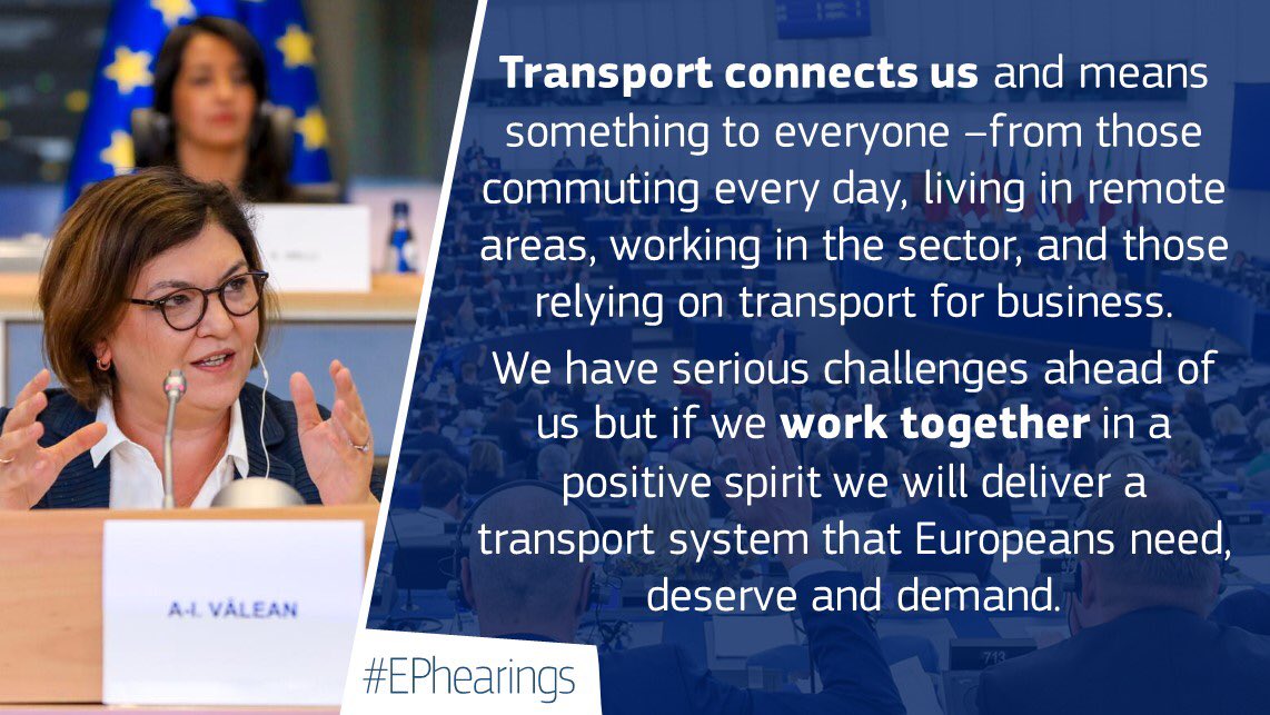 AdinaValean's tweet image. Honoured to have received the green light from the @EP_Transport –thank you for your support! #EPhearings🇪🇺