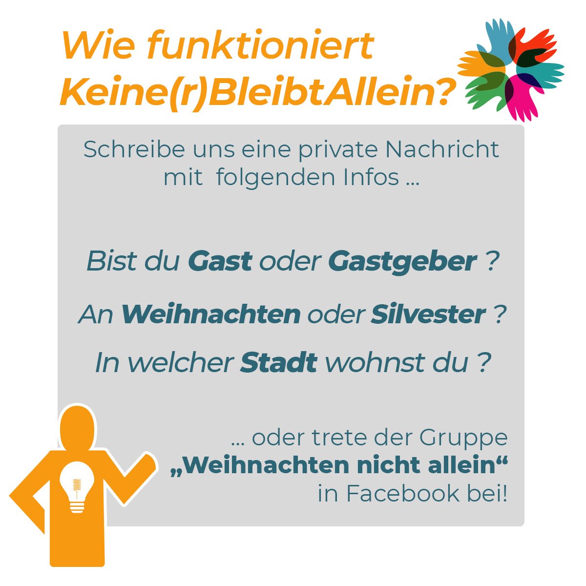 Wir sind uns sicher, ihr wisst das bereits aber so einfach funktioniert #KeinerBleibtAllein.