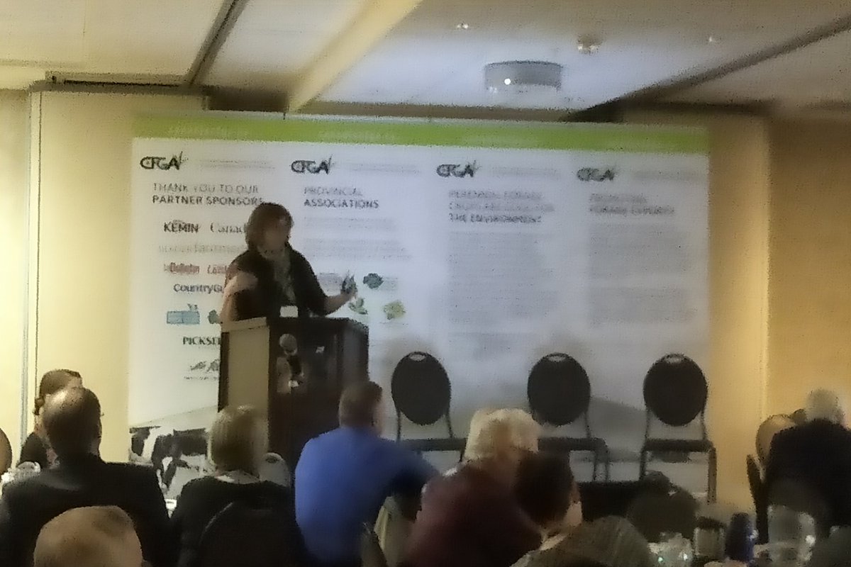 haysngraze's tweet photo. Julie Robinson: Peace Region is third largest forage seed producing region in the world #Cdnag #cfga19 https://t.co/tlgh3OOiZ0