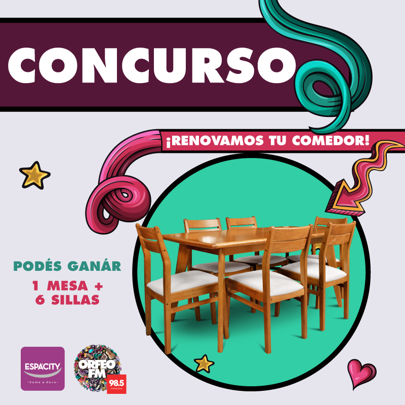 OrfeoFM's tweet photo. ¡#OrfeoFM 98.5 y #Espacity te renuevan el juego de comedor!!!
Escuchá la radio y participá por una mesa docta + 6 sillas!
Conoce más sobre otros productos de Espácity en https://t.co/Bi51yd2spQ https://t.co/TmYiFuI6lh