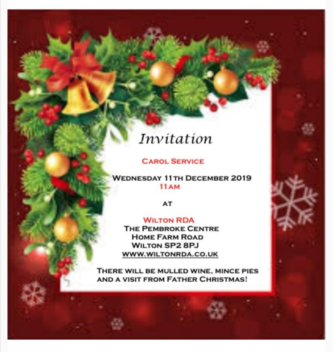 It's that time of year again when Christmas carols are sung and Santa comes to visit.
You are all invited to our special carol service at Pembroke Centre on Wednesday 11th December.
See you there.
#carolservice #christmas #mincepies #RDAnational #rdawilton #specialtime #winter