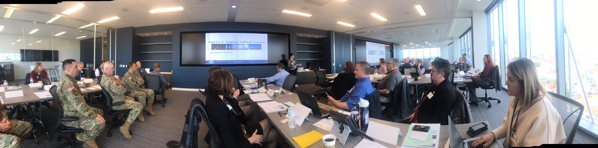SternJD's tweet image. Exercising cyber &amp;amp; physical response/recovery during @NERC_Official  GridEx 5 with @VDEM @VaNationalGuard  @VSPPIO @VaDOT @VDHgov @VDSS &amp;amp; our partners from @DominionEnergy at their new state-of-the-art Storm Center. #GetReadyVA