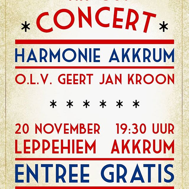 harmonieakkrum's tweet photo. Gratis concert! Het Fanfare-orkest van Muziekvereniging “Harmonie” Akkrum gaat op zondag 24 november naar het bondsconcours in Enschede om daar beoordeeld te worden op de uitvoering van 3 muziekstukken. Eén van de stukken is “Les Memoires de Moresnet”,… https://t.co/N14JjpBjma https://t.co/szKH7n18Qr
