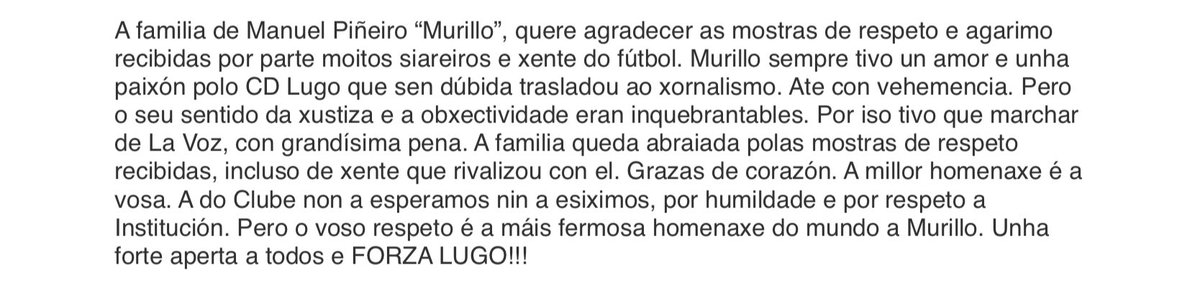 Declaración da familia Piñeiro. Deixamos os seus tweets como recordo.