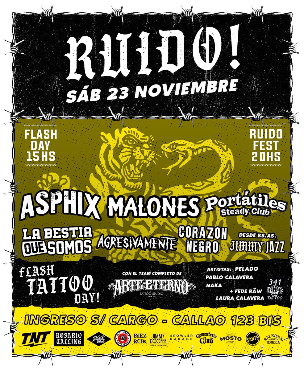 MALONES0341's tweet photo. Sábado 23 Noviembre llega #RUIDO con una propuesta explosiva y entrada sin cargo 💥 Busca tu Ticket en Arte Eterno + Jimmy Cooper + Cementerio Club + Growler Garage 1 y 2 + Mosto #TicketSinCargo https://t.co/vYxrwP6Zhj
