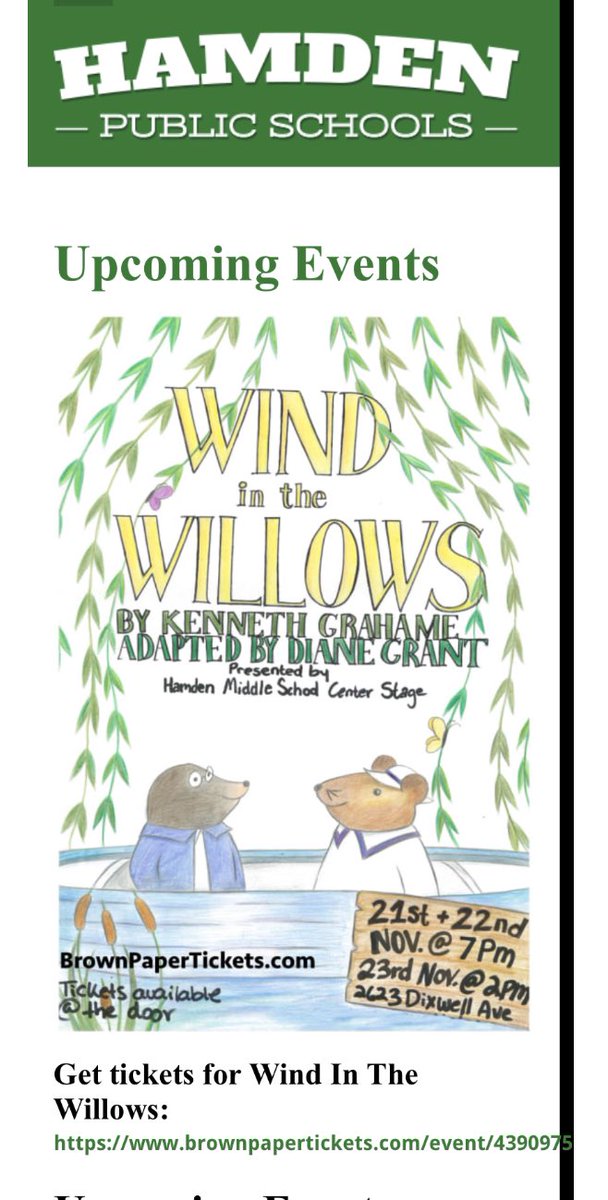 GoPositiveCEO's tweet photo. @HMSDragons  Wind In The Willows November 21,22,23!
Tickets at https://t.co/BSAGe5Pqnl https://t.co/f6FgUtXLNk